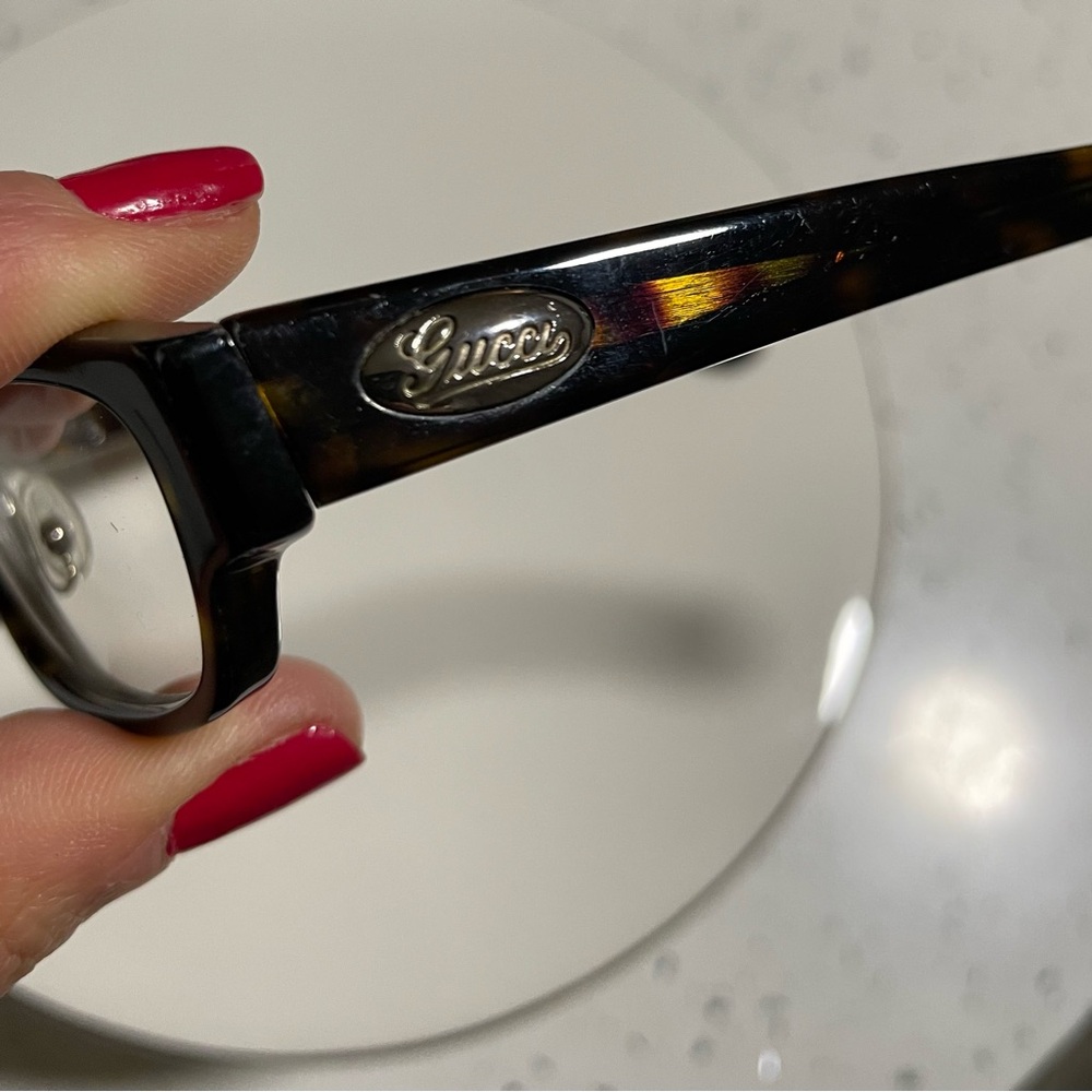 Gucci Women's Eyeglasses: tortoiseshell ~black, brown - Picture 6 of 12